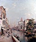 Franz Richard Unterberger Rio St. Geronimo, Venezia painting